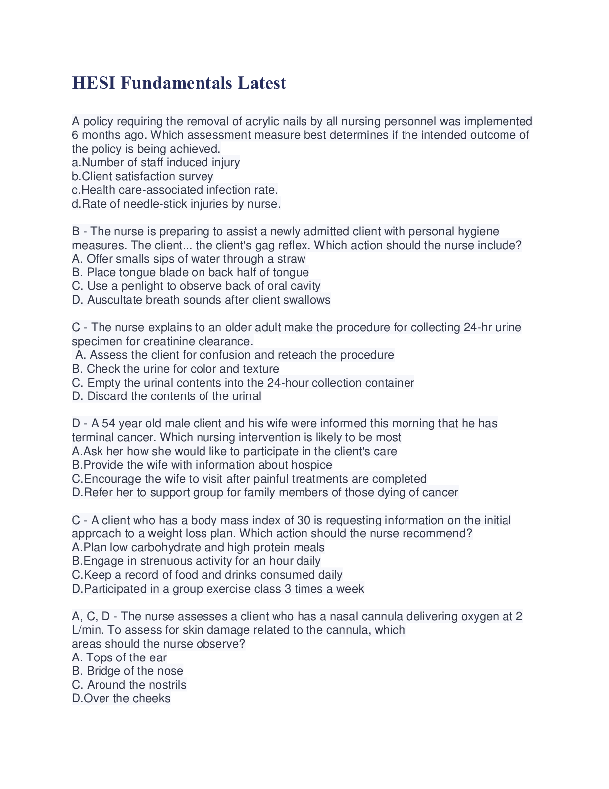 Preview image for HESI Fundamentals Latest